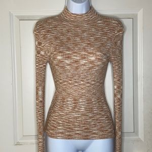 Pink and white long sleeve turtle neck